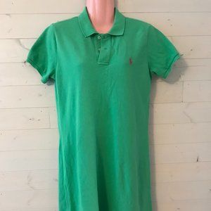 Ralph Lauren Polo Knit Dress Medium Green w/ Pink Horse